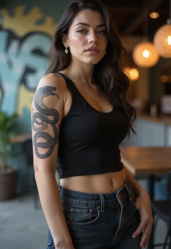 30 Snake Body Tattoo Designs That Look Striking - 25. Snake in a Spiral