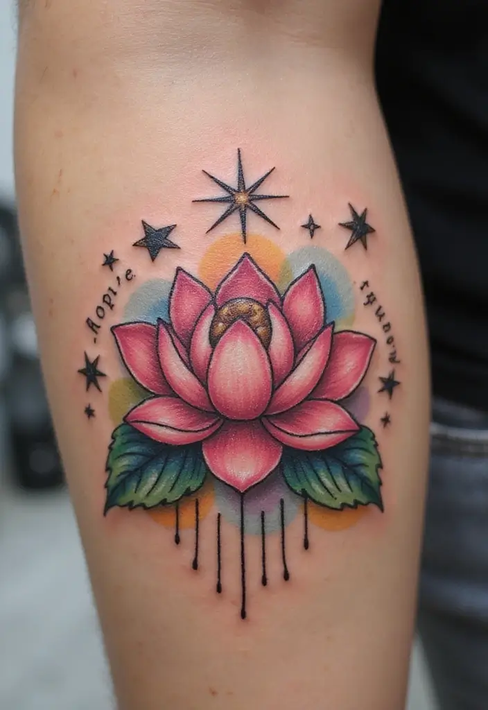 30 Strength Lotus Flower Tattoo Meaning and Designs - 25. Faith: Trusting the Journey