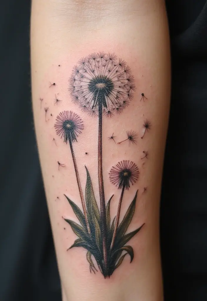 30 Symbolism of a Dandelion Tattoo with Stunning Designs - 25. Adaptability