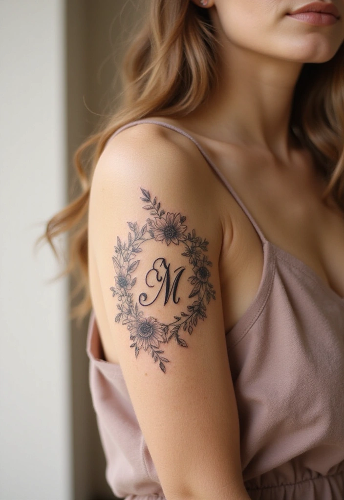 30 Arm Tattoos for Women with Stylish and Bold Looks - 26. Personalized Initials