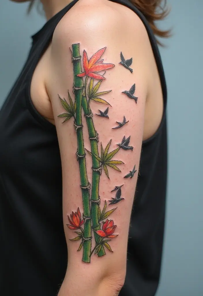 30 Bamboo Tattoo Meaning and Artistic Designs - 26. Freedom and Liberation