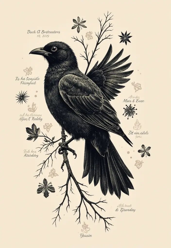 30 Black Bird Tattoo Meaning and Unique Designs - 26. Celebrating Your Journey