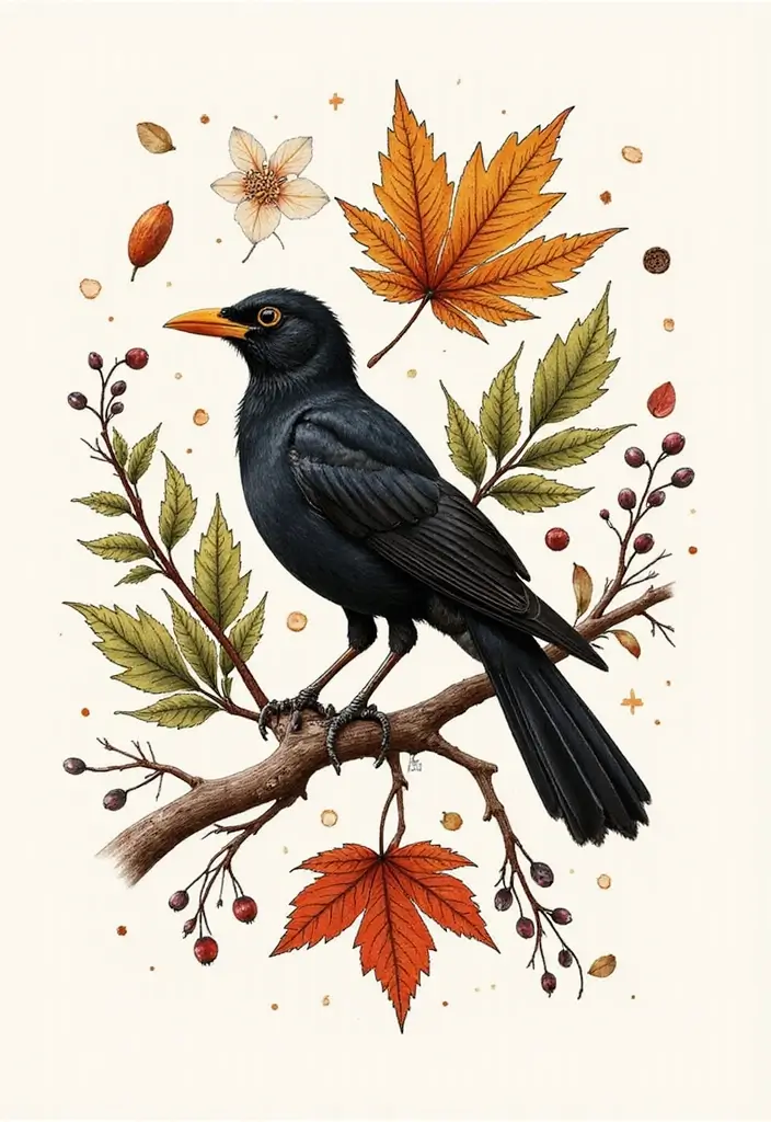 30 Blackbird Tattoo Meaning and Stunning Design Inspirations - 26. Adaptability
