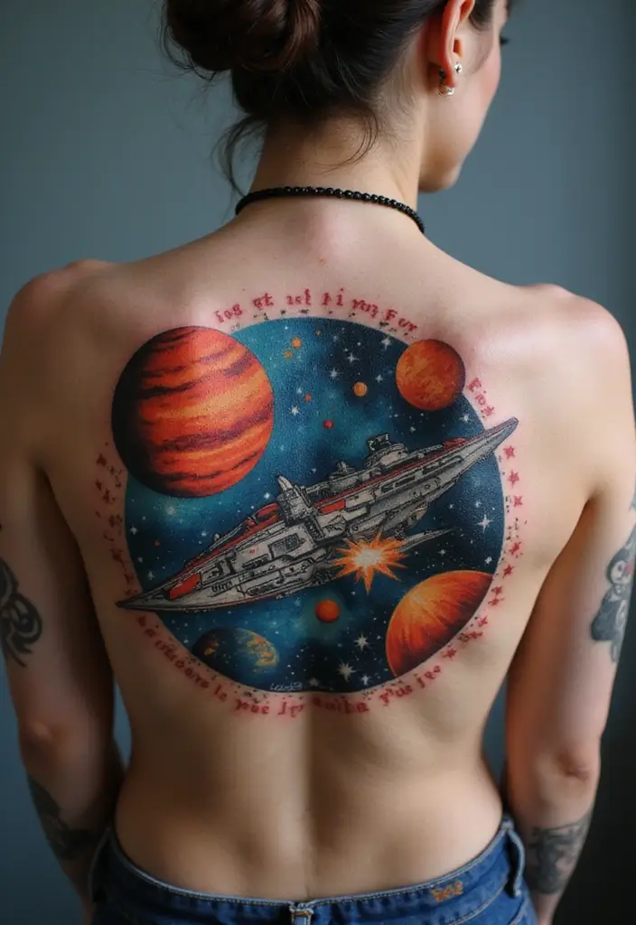30 Celestial Star Tattoo Inspirations Full of Magic - 26. Interstellar Tattoos