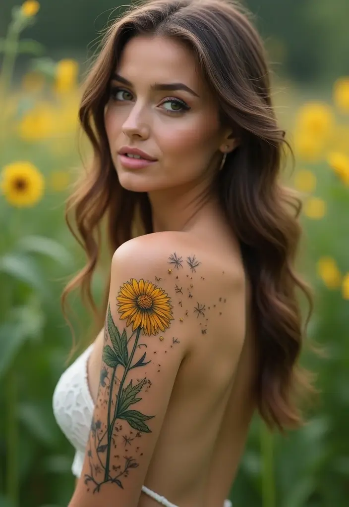 30 Dandelion Tattoo on Shoulder Ideas That Inspire Freedom - 26. Dandelion with a Butterfly Effect