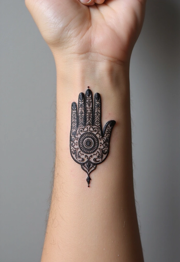 30 Karma Tattoo Meaning and Stunning Design Ideas - 26. Hamsa Hand