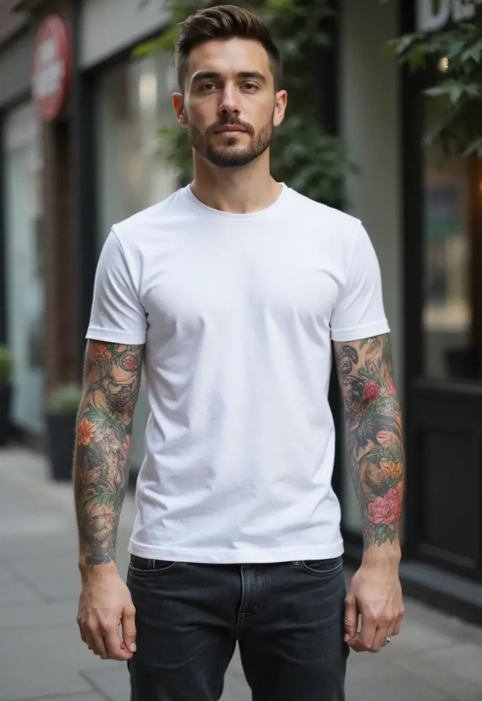30 Mens Flower Sleeve Tattoo Ideas with Bold Florals - 26. Floral Animals: Nature's Companions