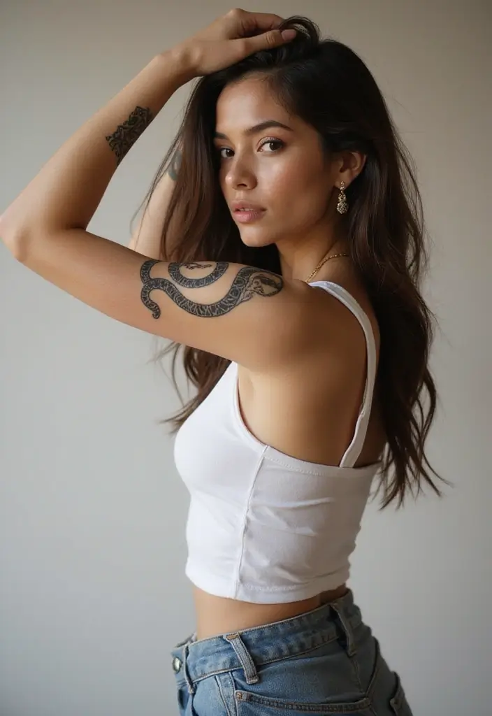 30 Minimalist Small Snake Tattoo Inspirations for Nature Lovers - 26. The Tribal Snake