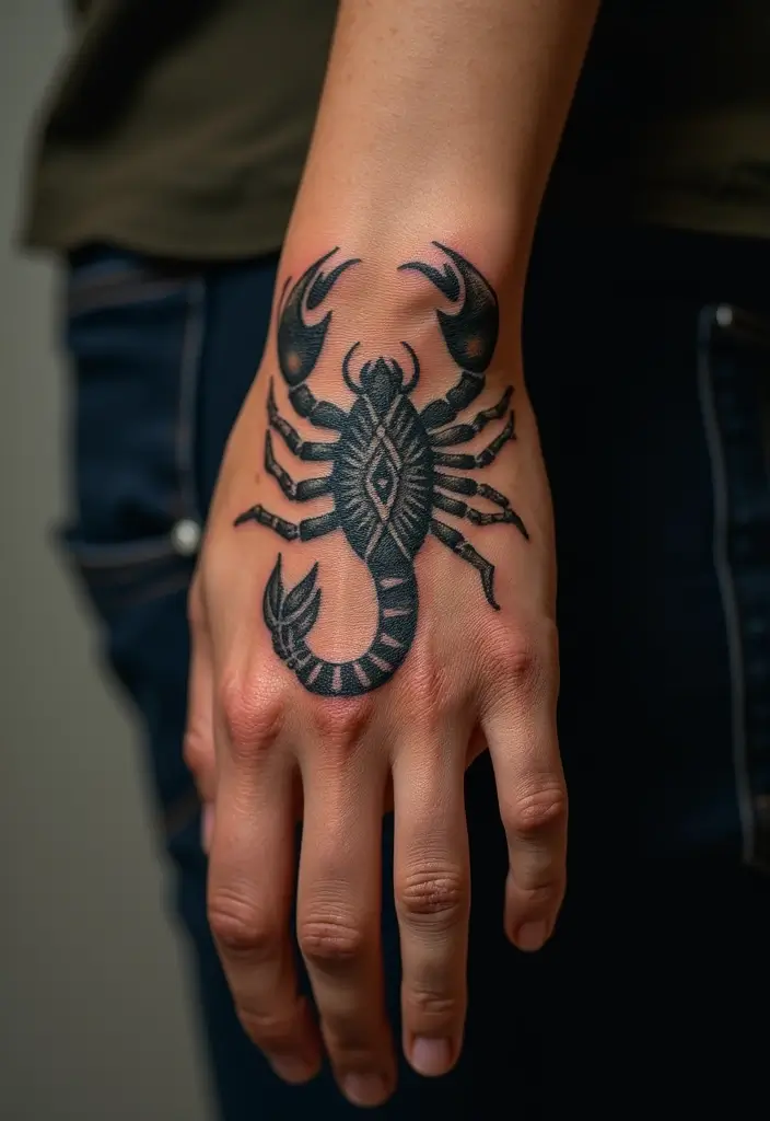 30 Scorpion Tattoo on Hand Meaning and Bold Designs - 26. Scorpion Tattoos with Cultural Influences: A Global Perspective