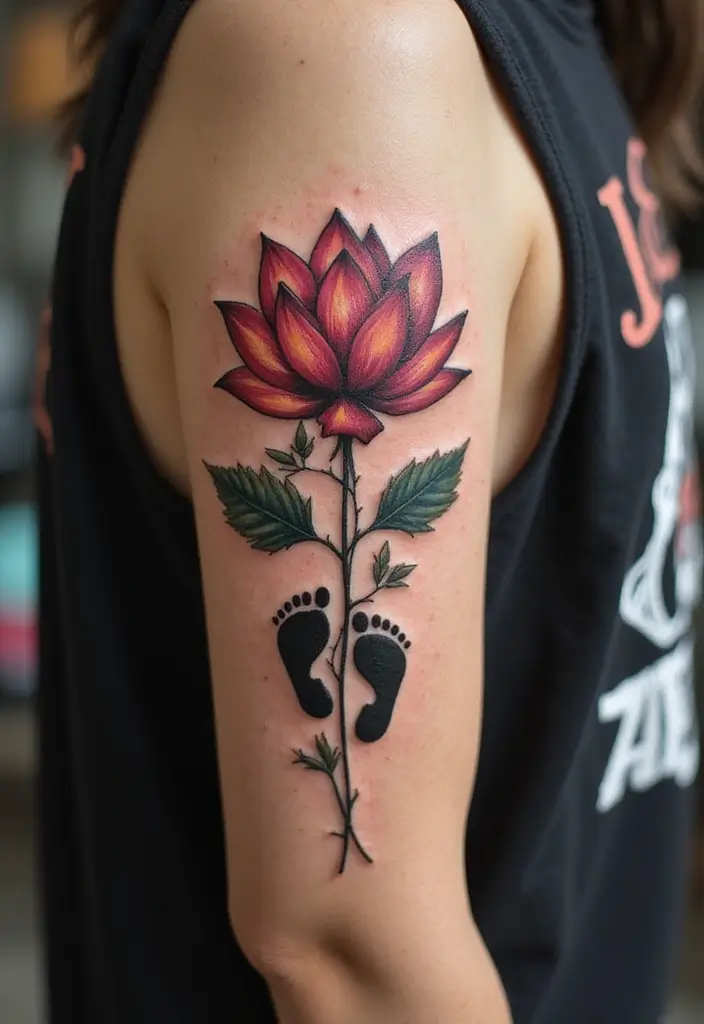 30 Strength Lotus Flower Tattoo Meaning and Designs - 26. Legacy: Honoring Your Journey