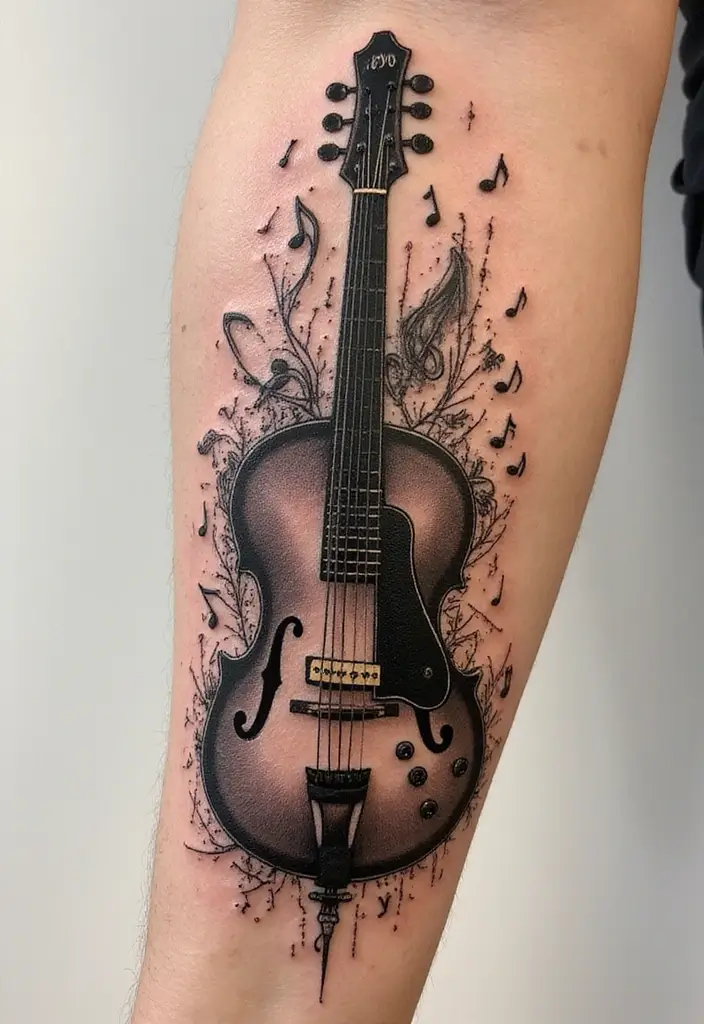 30 Supernatural Tattoos Inspired by the Series and Beyond - 26. Music-Inspired Designs