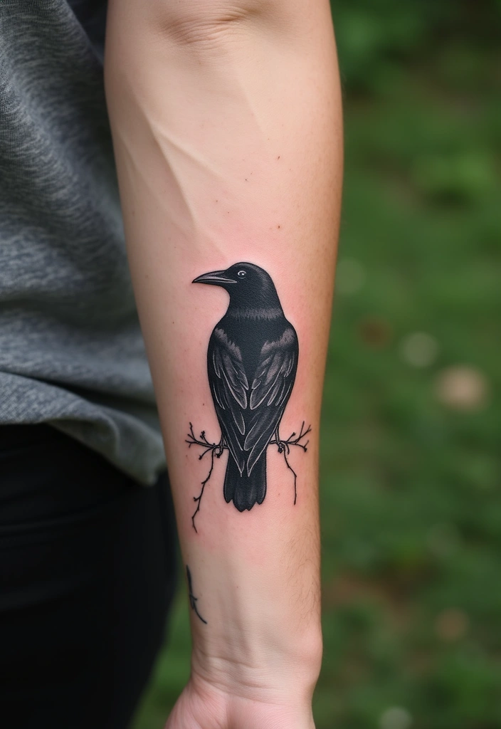30 Symbolic Bird Tattoos with Powerful Messages - 26. The Creative Crow