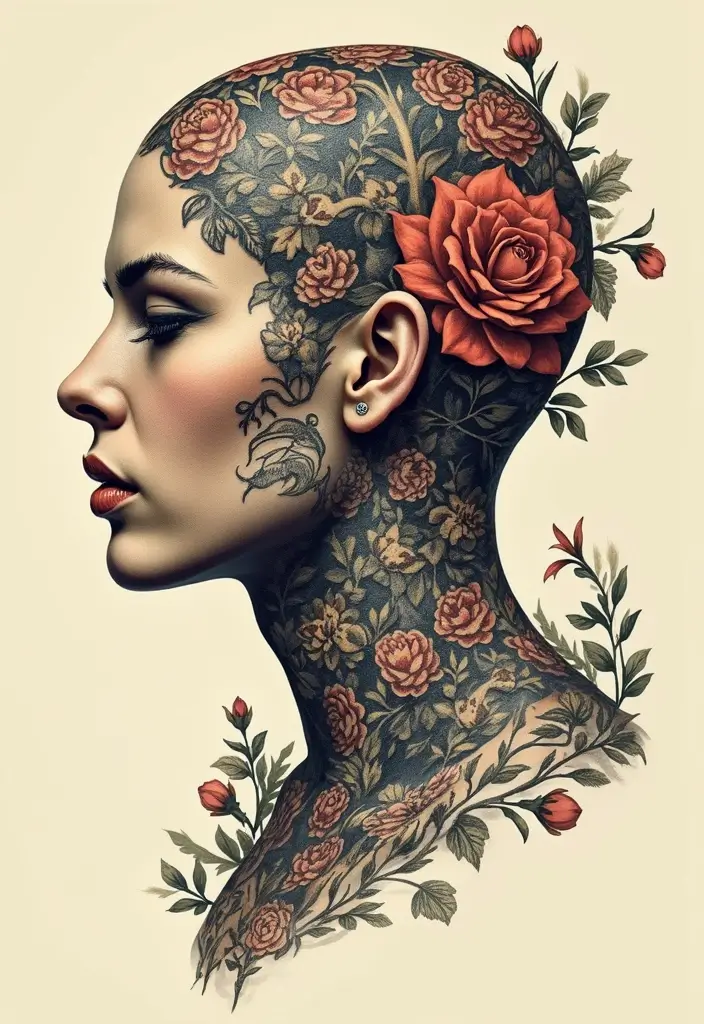 30 Bold Tattoo Head Designs That Stand Out - 26. Personal Mottos