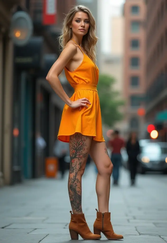 30 Tree Leg Tattoo Designs for Nature-Inspired Ink - 26. Tree with Stars