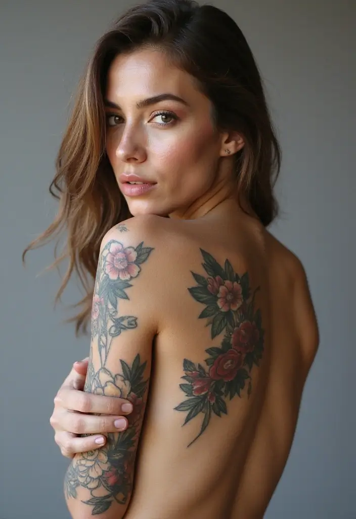 30 Women’s Feminine Arm Tattoos That Look Stylish - 26. Floral Tribal Tattoos