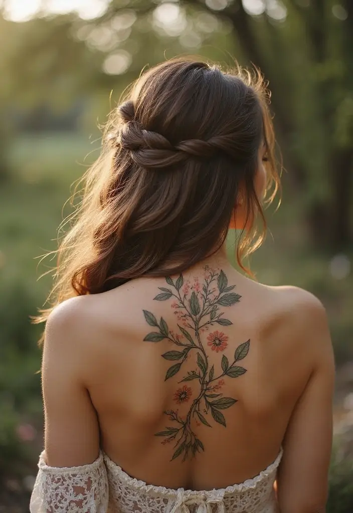 30 Black Hair Tattoos That Make a Bold Statement - 27. Nature-Inspired Hair Elements