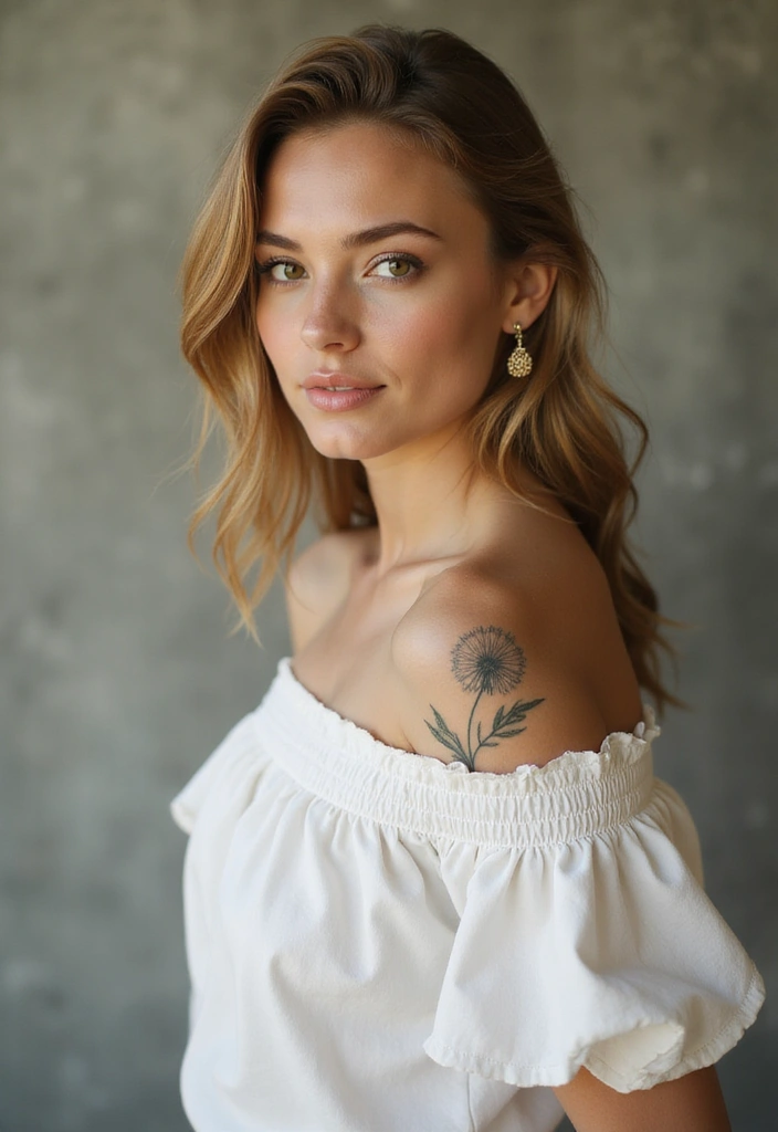 30 Dandelion Tattoo on Shoulder Ideas That Inspire Freedom - 27. Dandelion with a Use of Negative Space
