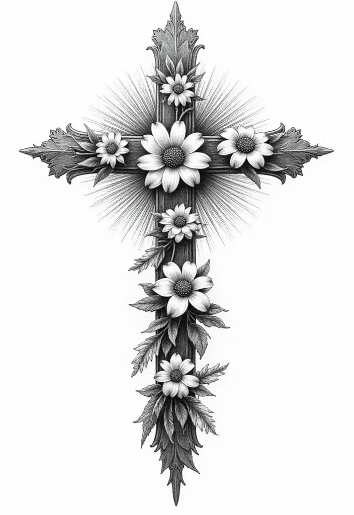 30 Dreamer Tattoo Meaning and Inspirational Designs - 27. Cross Tattoos - Faith and Guidance