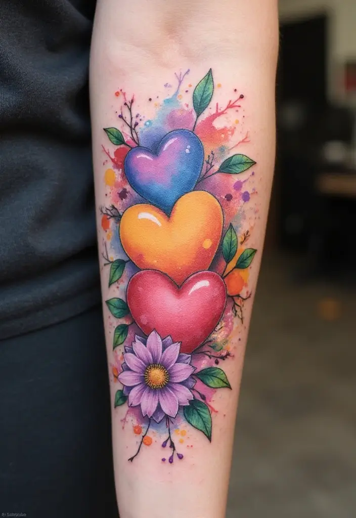 30 Eternal Love Tattoo Designs for Lasting Connection - 27. Watercolor Designs