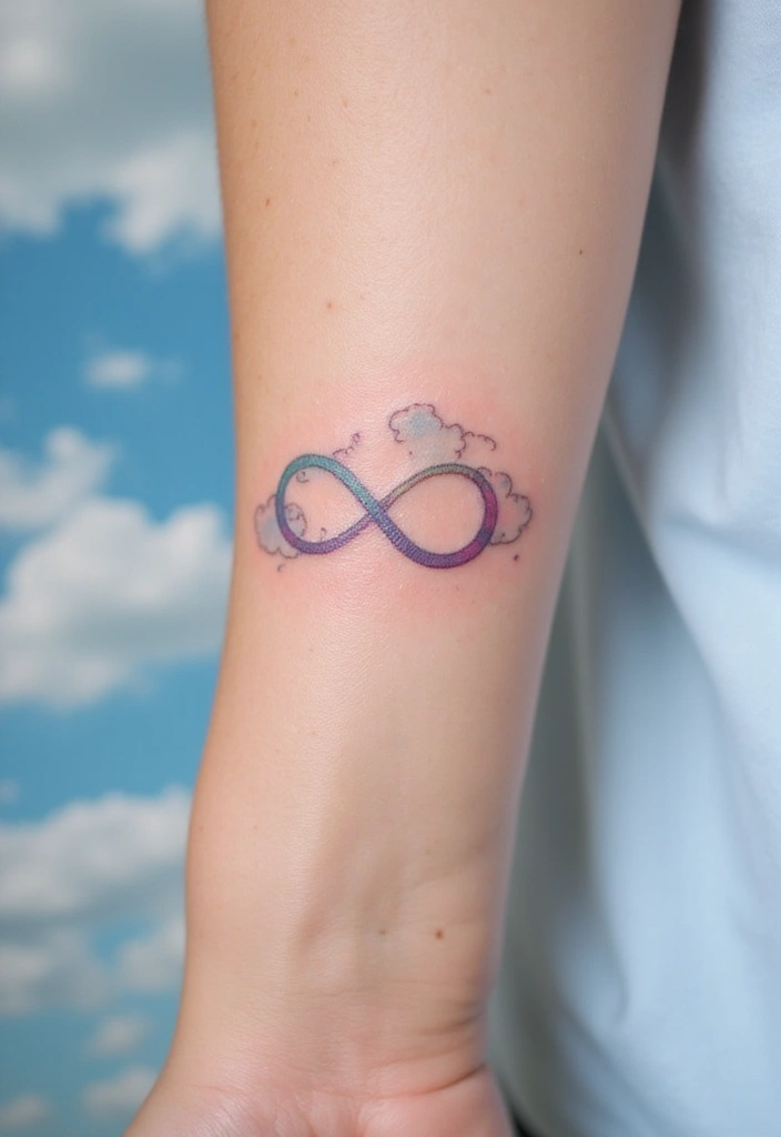30 Infinity Friendship Tattoo Ideas for Everlasting Bonds - 27. Infinity with a Cloud
