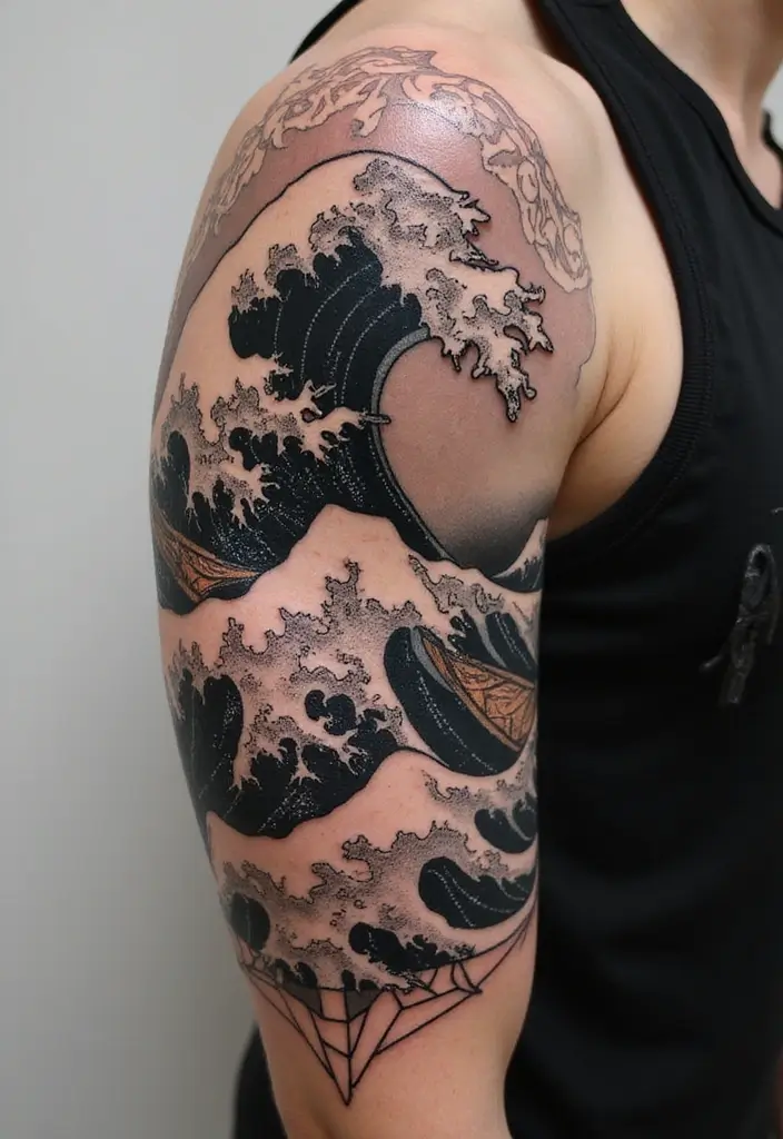 30 Futuristic Mech Tattoo Inspirations for Sci-Fi Fans - 27. Mech Wave Tattoo
