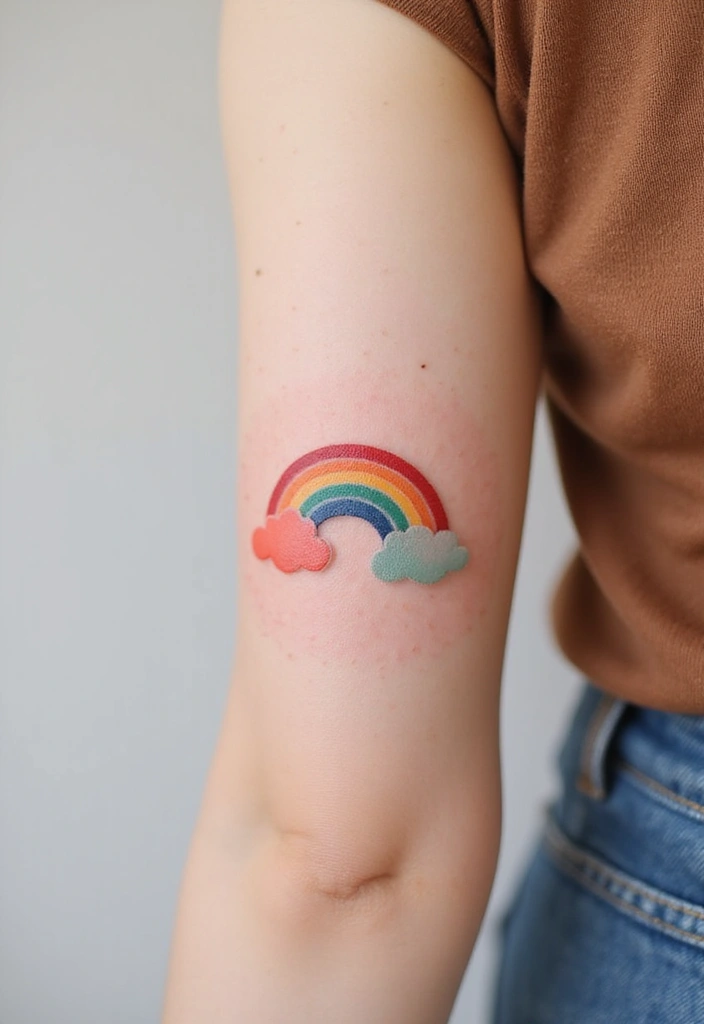 30 Rainbow Tattoos That Symbolize Hope and Diversity - 27. Rainbow Cloud Tattoo