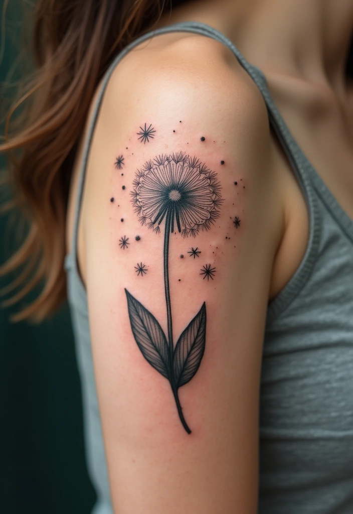 30 Symbolism of a Dandelion Tattoo with Stunning Designs - 27. Emotional Healing