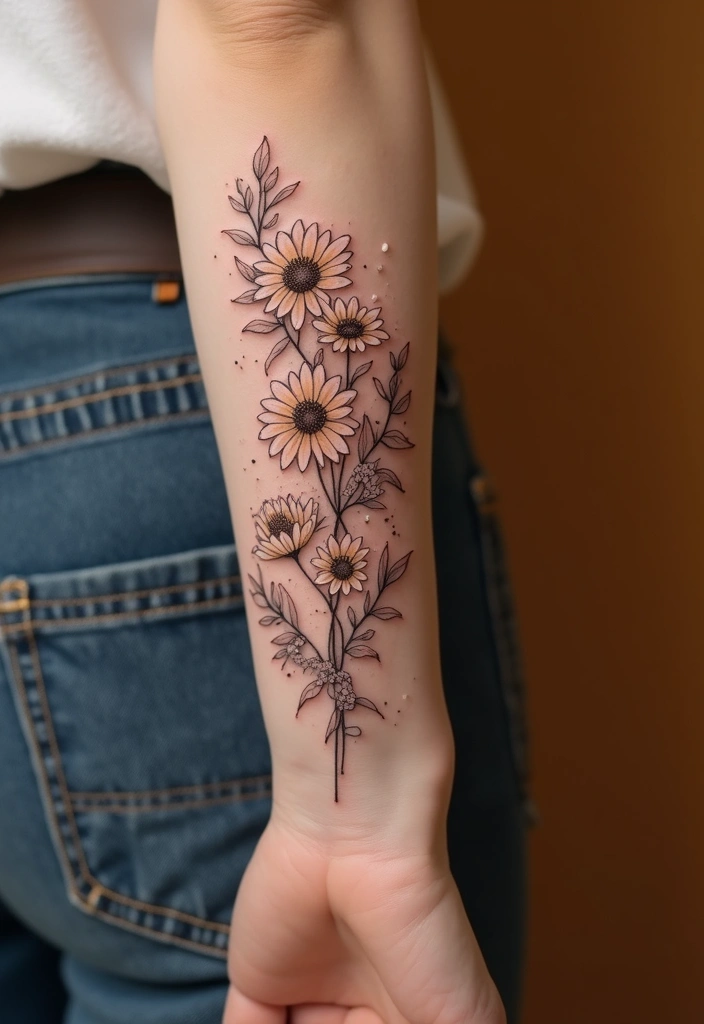 30 Daisy Tattoo Ideas for a Fresh and Delicate Design - 28. Daisies with Lace