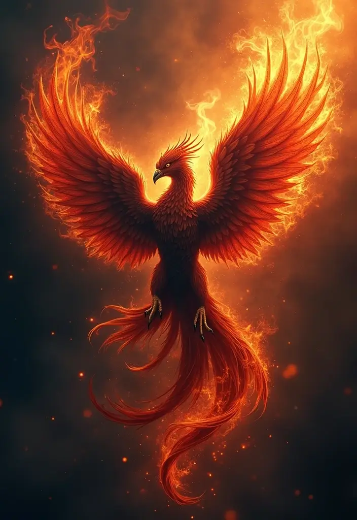 30 Dark Gothic Tattoos with Mysterious and Edgy Aesthetics - 28. The Dark Phoenix