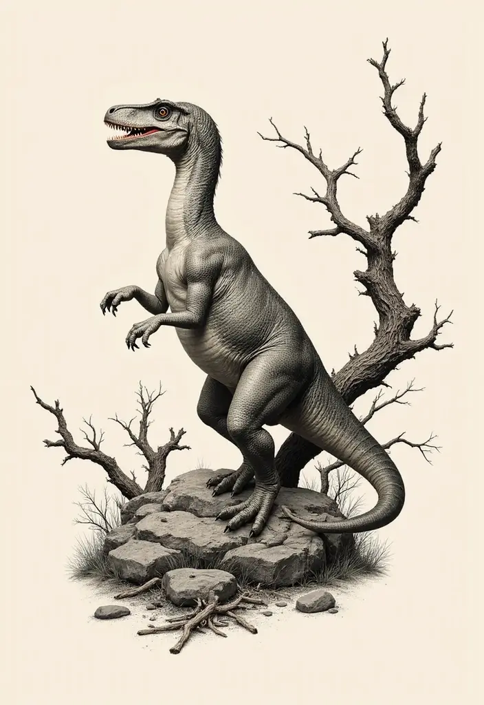 30 Dino Tattoo Meaning and Creative Design Ideas - 28. Theropod: The Agile Raptor