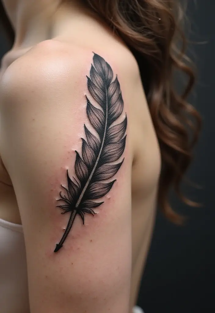 30 Eternal Love Tattoo Designs for Lasting Connection - 28. Feather Tattoos