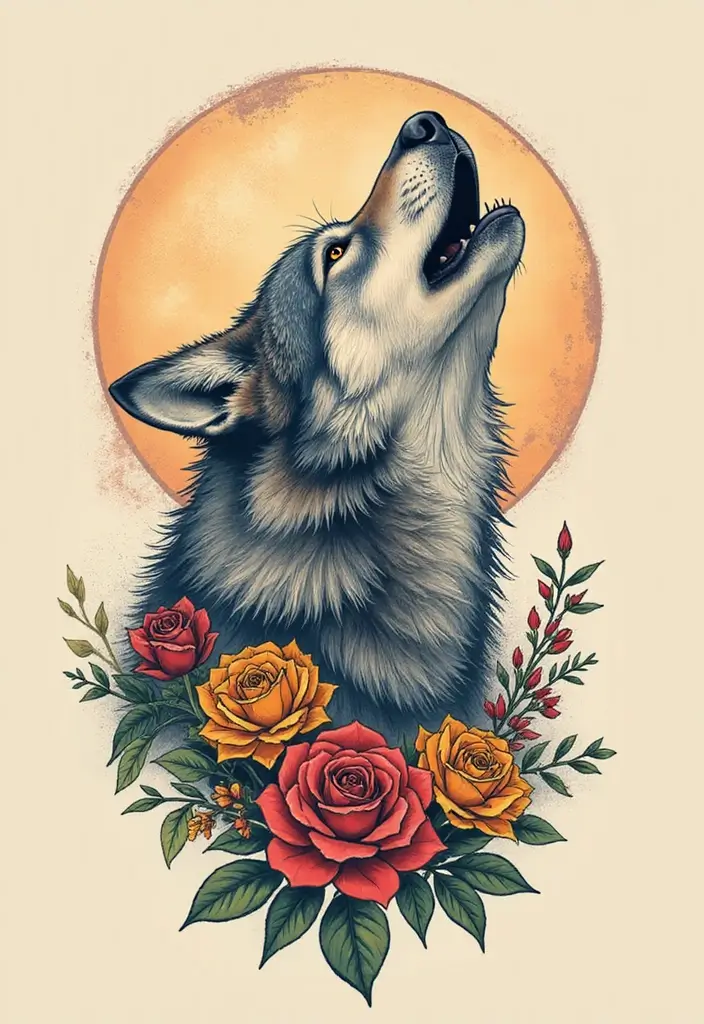 30 Howling Wolf Tattoo Meaning and Inspiring Designs - 28. The Call for Unity
