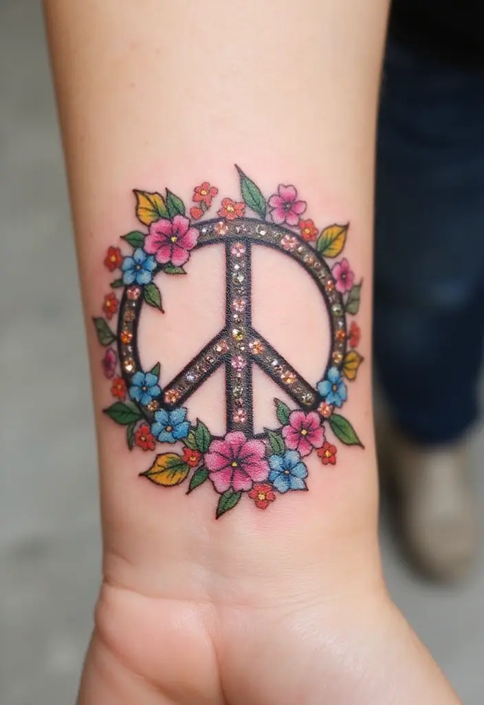 30 Karma Tattoo Meaning and Stunning Design Ideas - 28. Peace Sign
