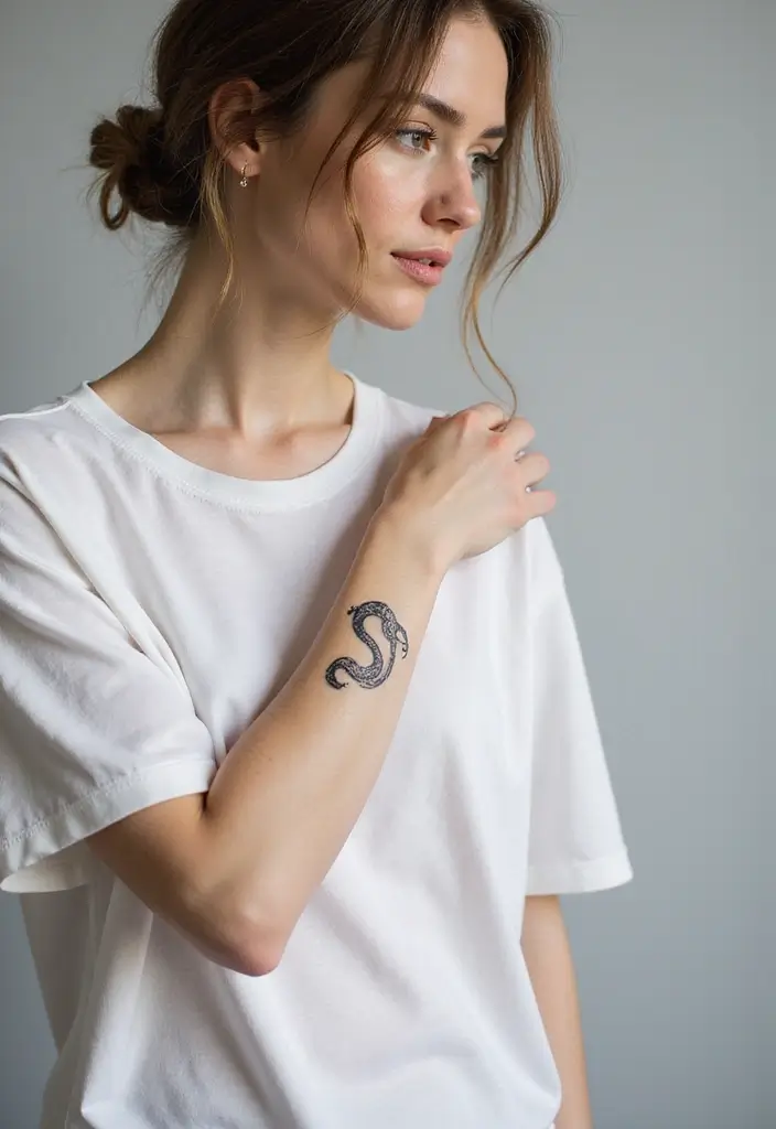 30 Minimalist Small Snake Tattoo Inspirations for Nature Lovers - 28. The Abstract Snake