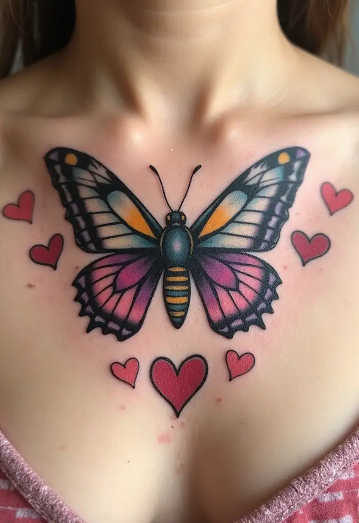 30 Moth Tattoo Designs with Symbolism and Beauty - 28. Moth and Love Symbols