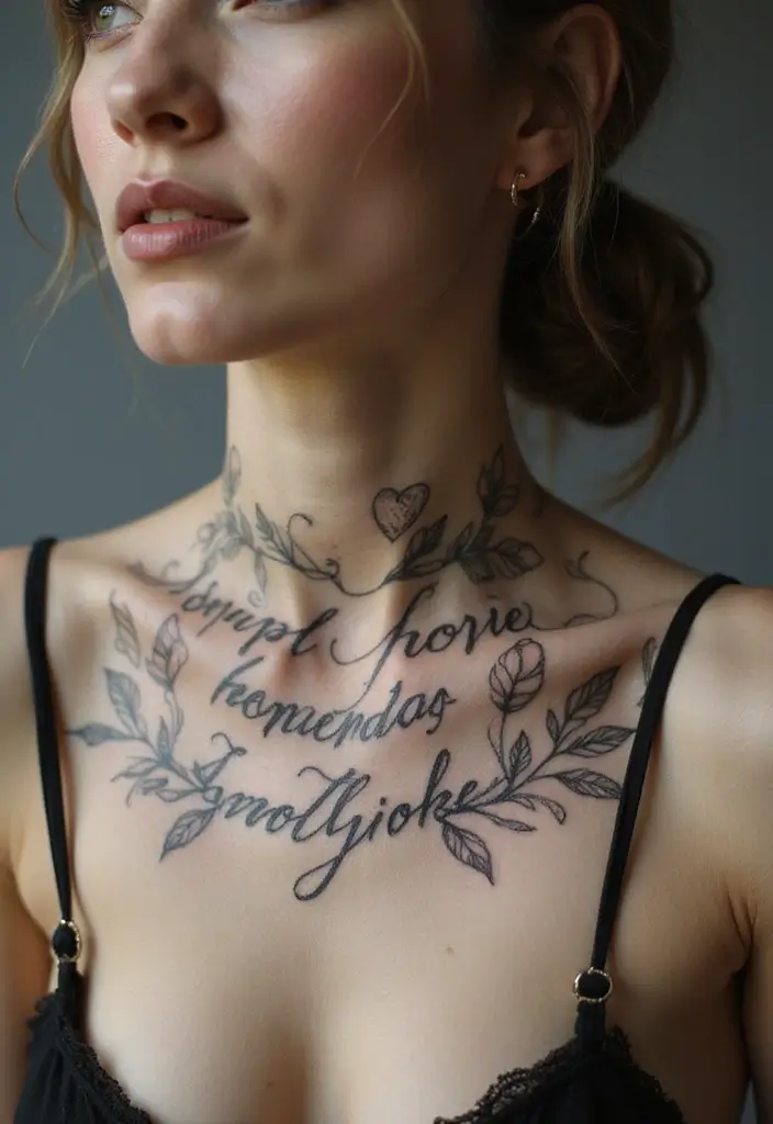 30 Neck Tattoo Fonts That Stand Out - 28. Vintage Brush