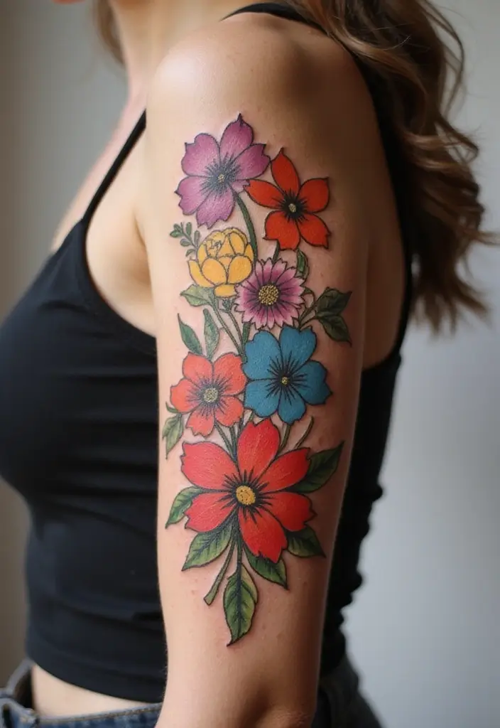 30 Sexiest Tattoos for Women with Confident Style - 28. Abstract Floral Tattoos