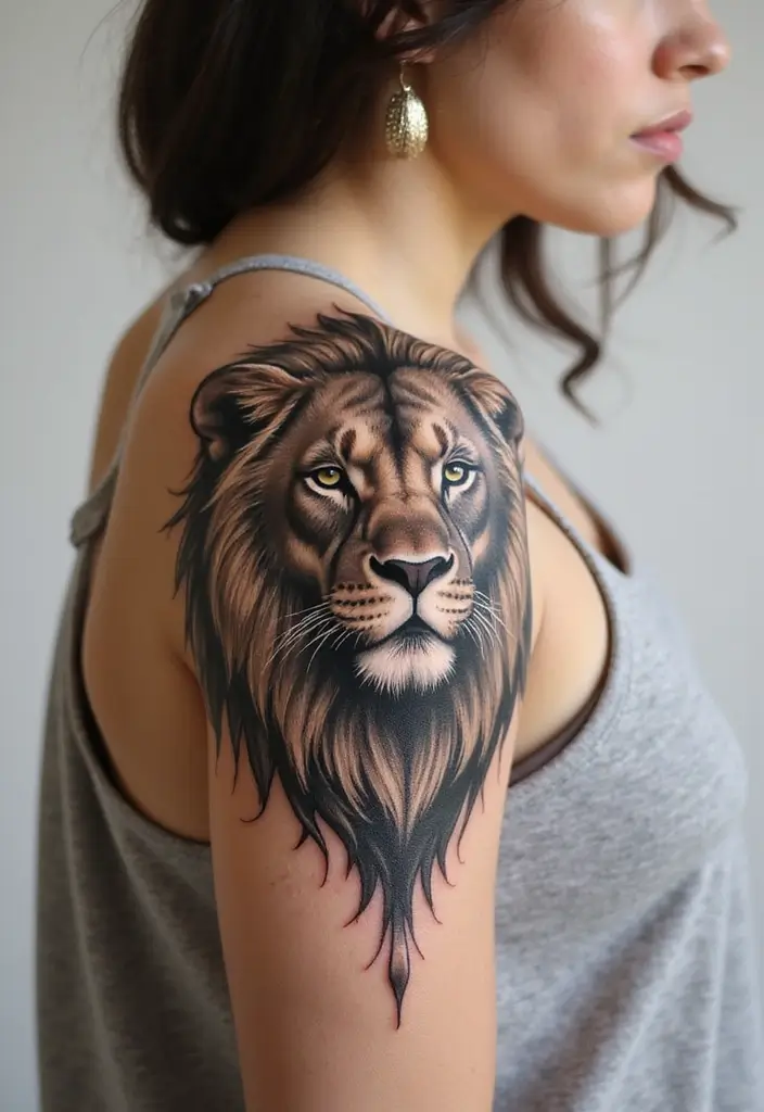30 Shoulder and Back Tattoos for Women That Look Stunning - 28. Symbols of Strength