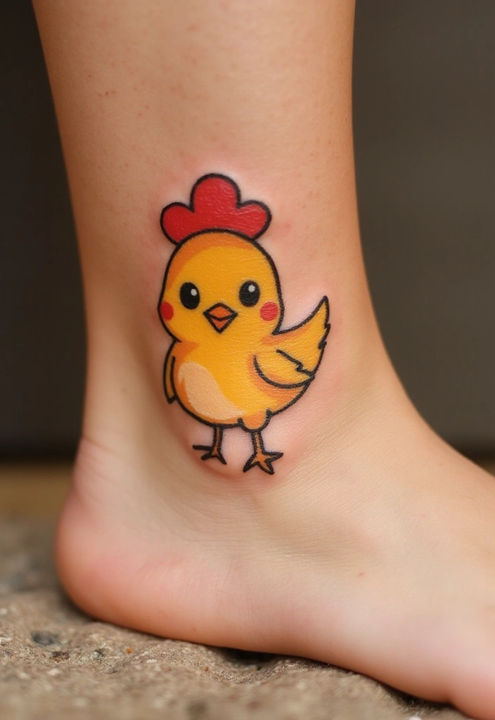 30 Symbolic Bird Tattoos with Powerful Messages - 28. The Humble Chicken