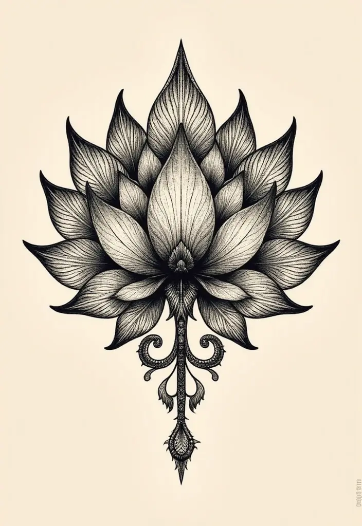 30 Tattoos That Signify Strength and Resilience - 28. Lotus Mandala