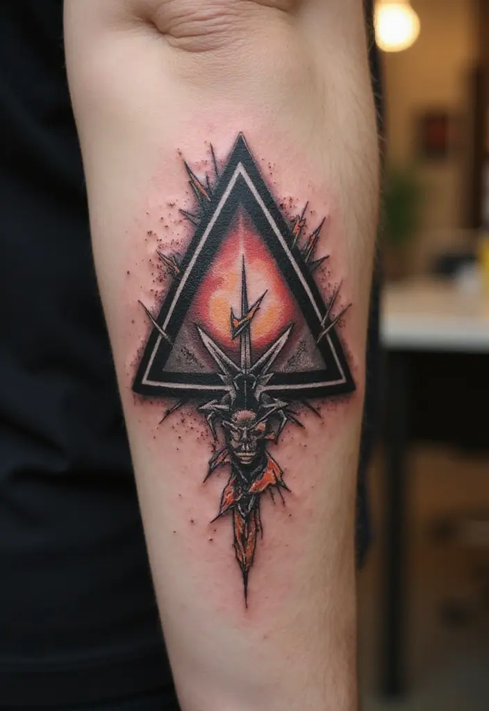 30 Triangle Tattoos for Guys That Carry Symbolic Meaning - 28. The Fearless Triangle