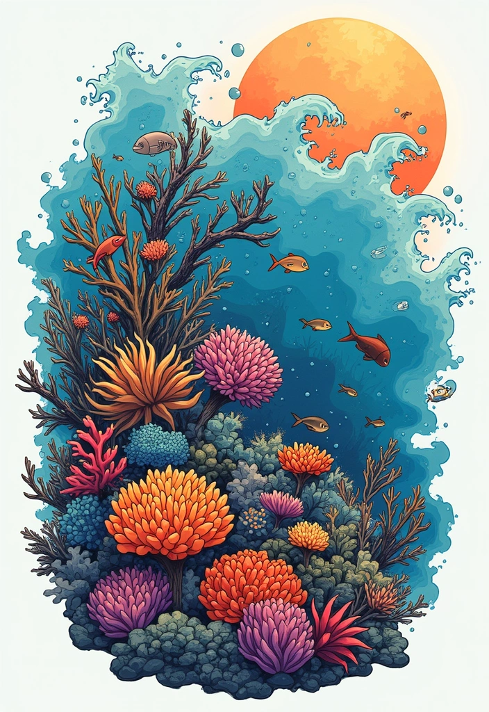 30 Beach Tattoos for Guys with Laid-Back and Cool Vibes - 29. Coral Design