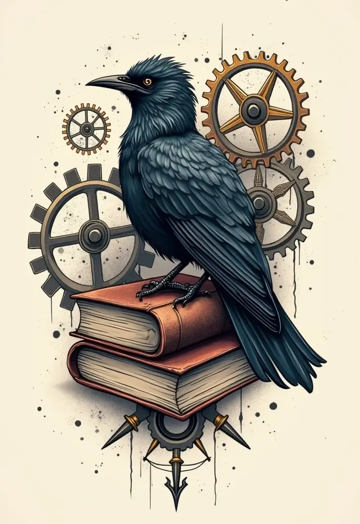 30 Blackbird Tattoo Meaning and Stunning Design Inspirations - 29. Adventure of the Mind