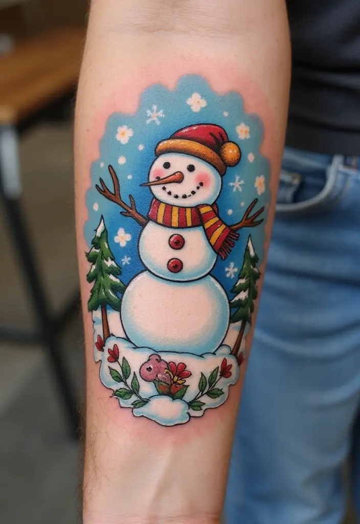 30 Cartoon Tattoo Ideas That Are Fun and Creative - 29. Fun Seasonal Themes