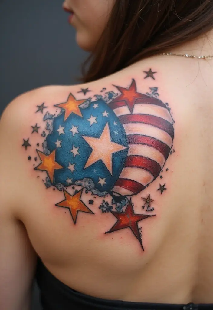 30 Celestial Star Tattoo Inspirations Full of Magic - 29. Star-Spangled Tattoos