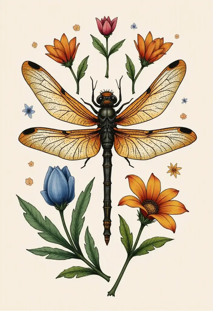 30 Dragonfly Tattoo Symbolism Ideas with Meaning - 29. Nature's Interconnectedness