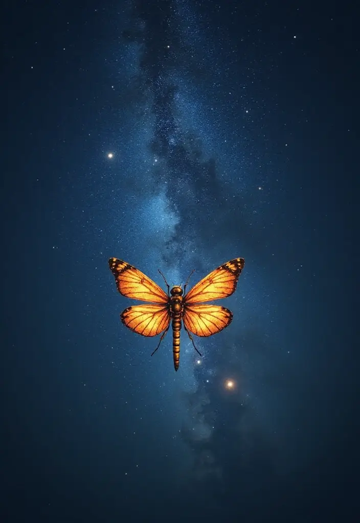 30 Firefly Tattoo Designs That Glow with Meaning - 29. Firefly with a Starry Night