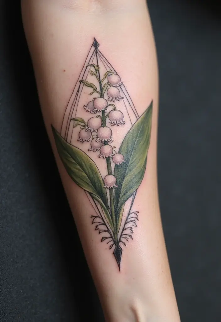 30 Lily of the Valley Tattoo Meaning and Design Ideas - 29. The Contrast of Styles
