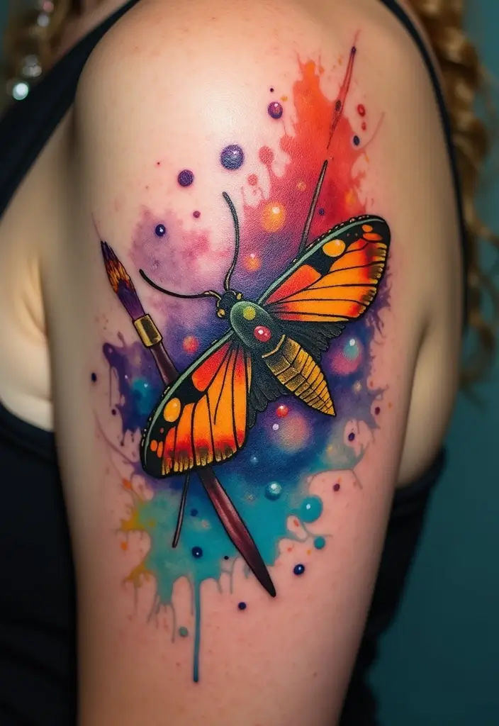 30 Moth Tattoo Designs with Symbolism and Beauty - 29. Moth-inspiring Creativity