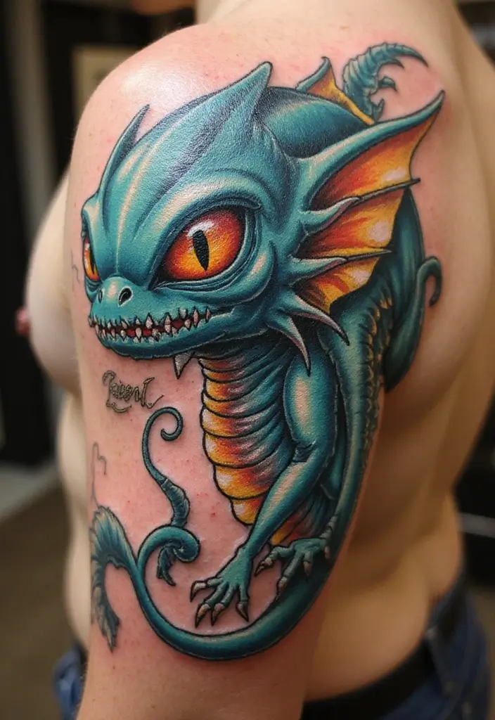 30 Realistic Alien Tattoo Inspirations That Look Out of This World - 29. Alien Mythical Creatures